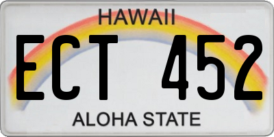HI license plate ECT452