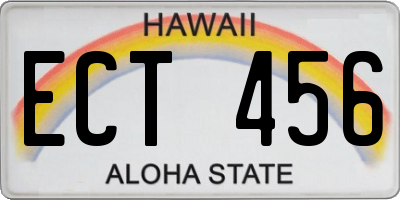 HI license plate ECT456