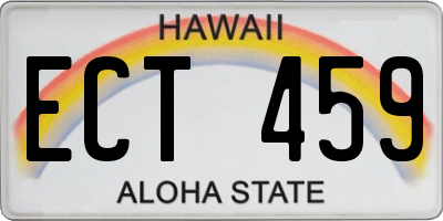 HI license plate ECT459