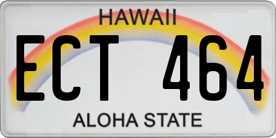 HI license plate ECT464
