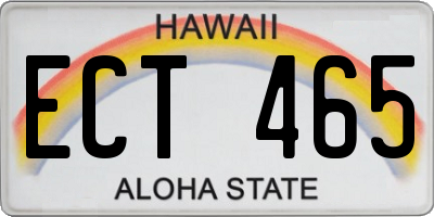 HI license plate ECT465