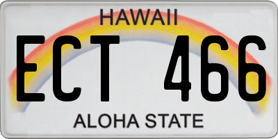 HI license plate ECT466