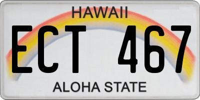 HI license plate ECT467