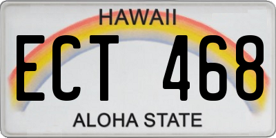 HI license plate ECT468