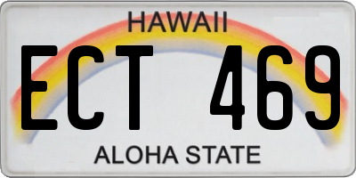 HI license plate ECT469