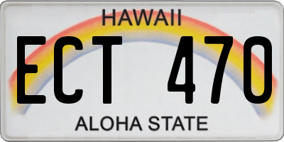 HI license plate ECT470