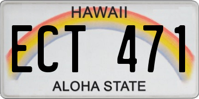 HI license plate ECT471