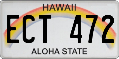 HI license plate ECT472