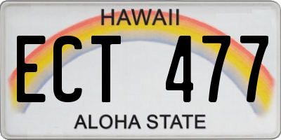 HI license plate ECT477