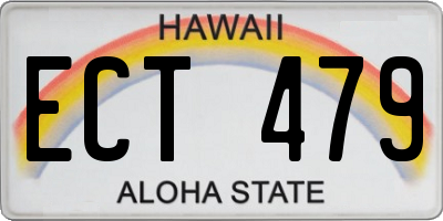 HI license plate ECT479
