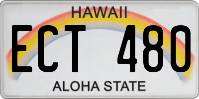 HI license plate ECT480
