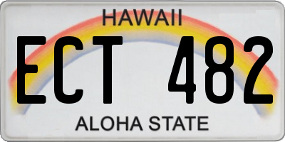 HI license plate ECT482
