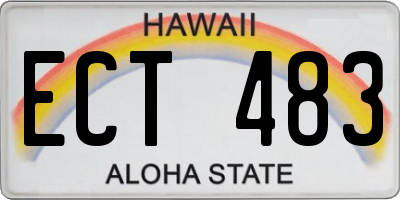 HI license plate ECT483