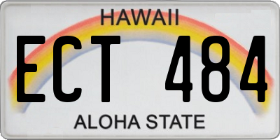 HI license plate ECT484