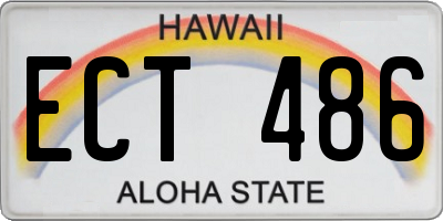 HI license plate ECT486