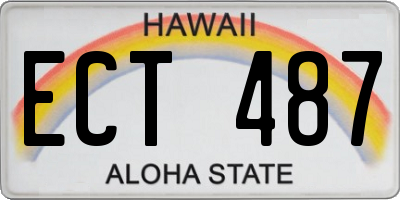 HI license plate ECT487