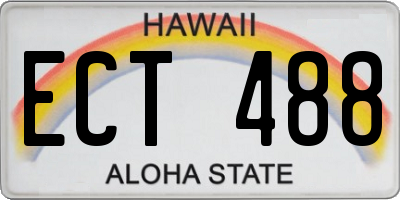 HI license plate ECT488