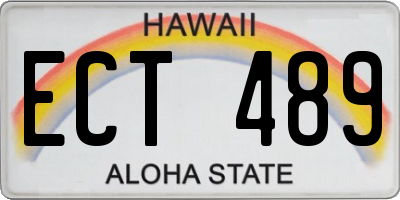 HI license plate ECT489