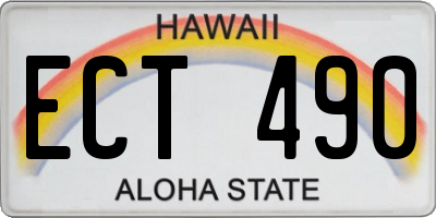 HI license plate ECT490