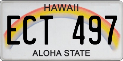 HI license plate ECT497