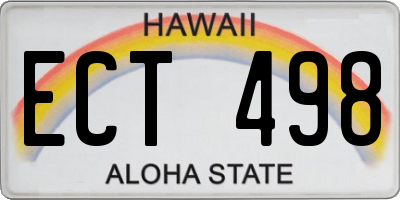 HI license plate ECT498