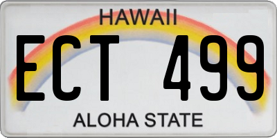 HI license plate ECT499