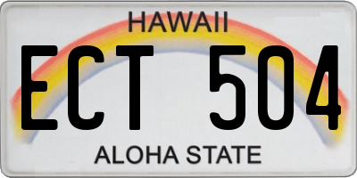 HI license plate ECT504