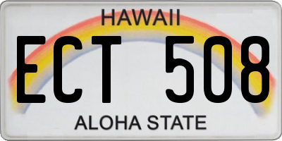 HI license plate ECT508