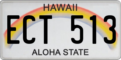 HI license plate ECT513