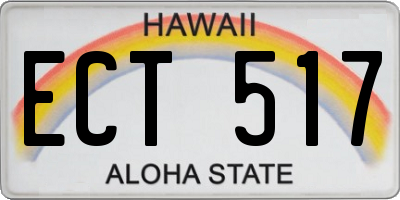 HI license plate ECT517