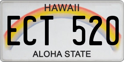 HI license plate ECT520