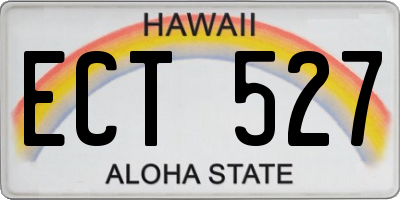 HI license plate ECT527