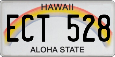 HI license plate ECT528