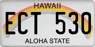 HI license plate ECT530