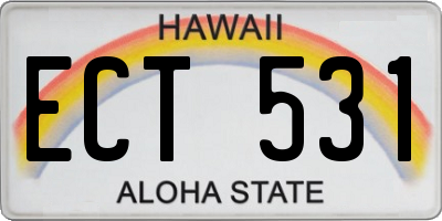 HI license plate ECT531