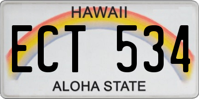 HI license plate ECT534