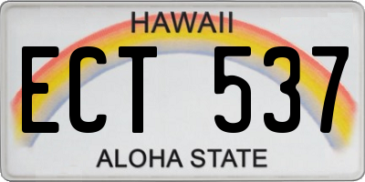HI license plate ECT537