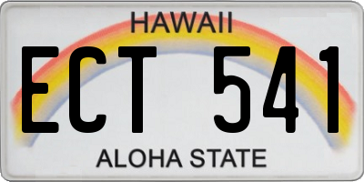 HI license plate ECT541