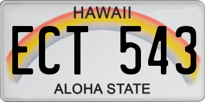 HI license plate ECT543