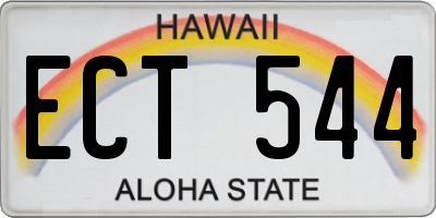 HI license plate ECT544