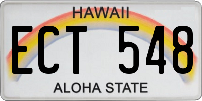 HI license plate ECT548