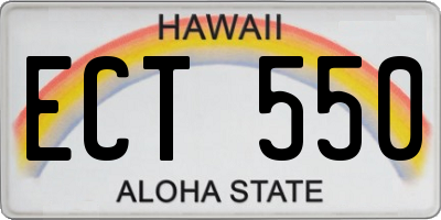 HI license plate ECT550