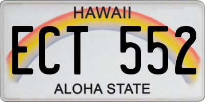 HI license plate ECT552