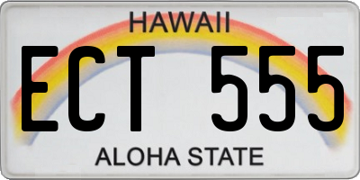 HI license plate ECT555