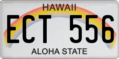 HI license plate ECT556