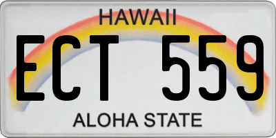 HI license plate ECT559