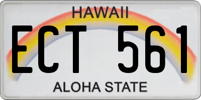 HI license plate ECT561