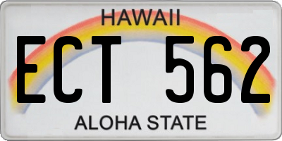 HI license plate ECT562
