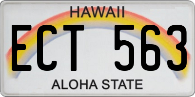 HI license plate ECT563