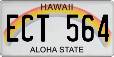 HI license plate ECT564